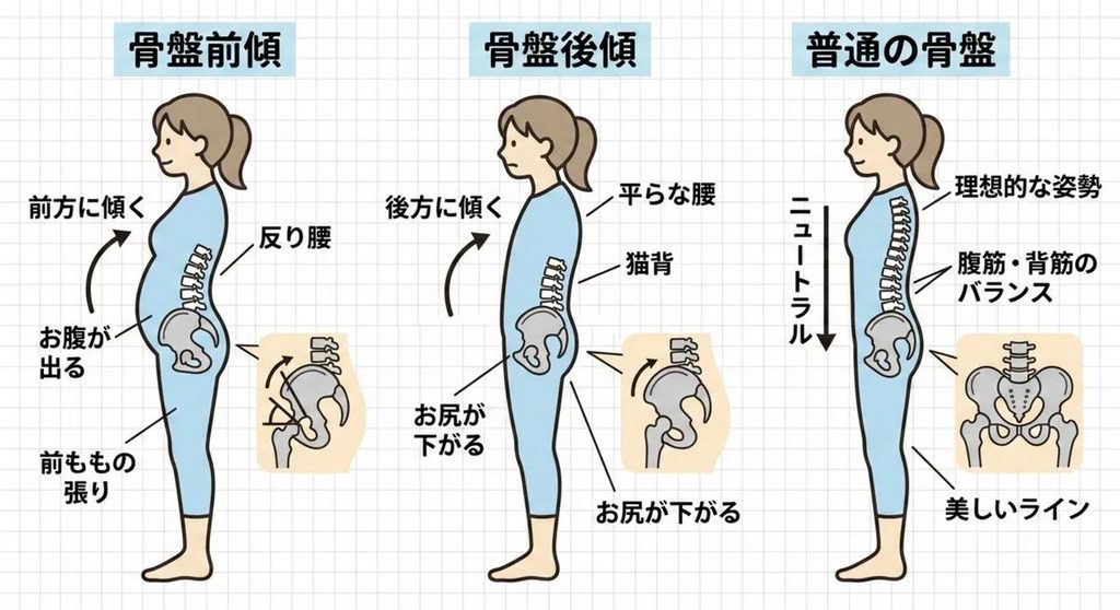 骨盤の傾きと姿勢の関係