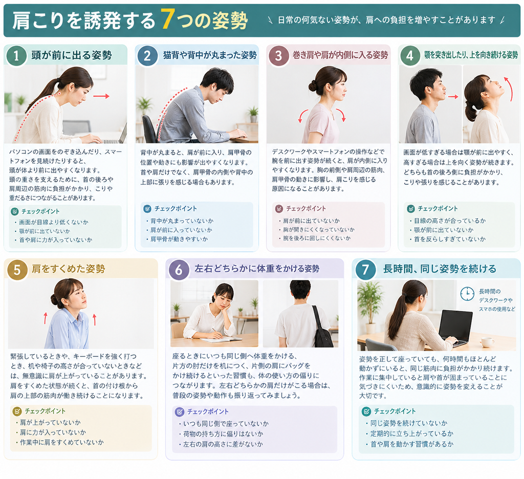 肩こりを誘発する7つの姿勢